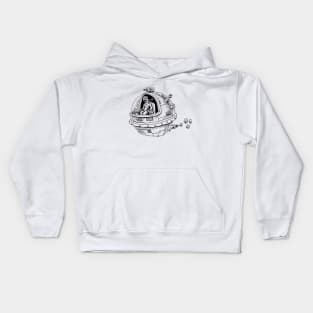 Yeti crusing space Kids Hoodie